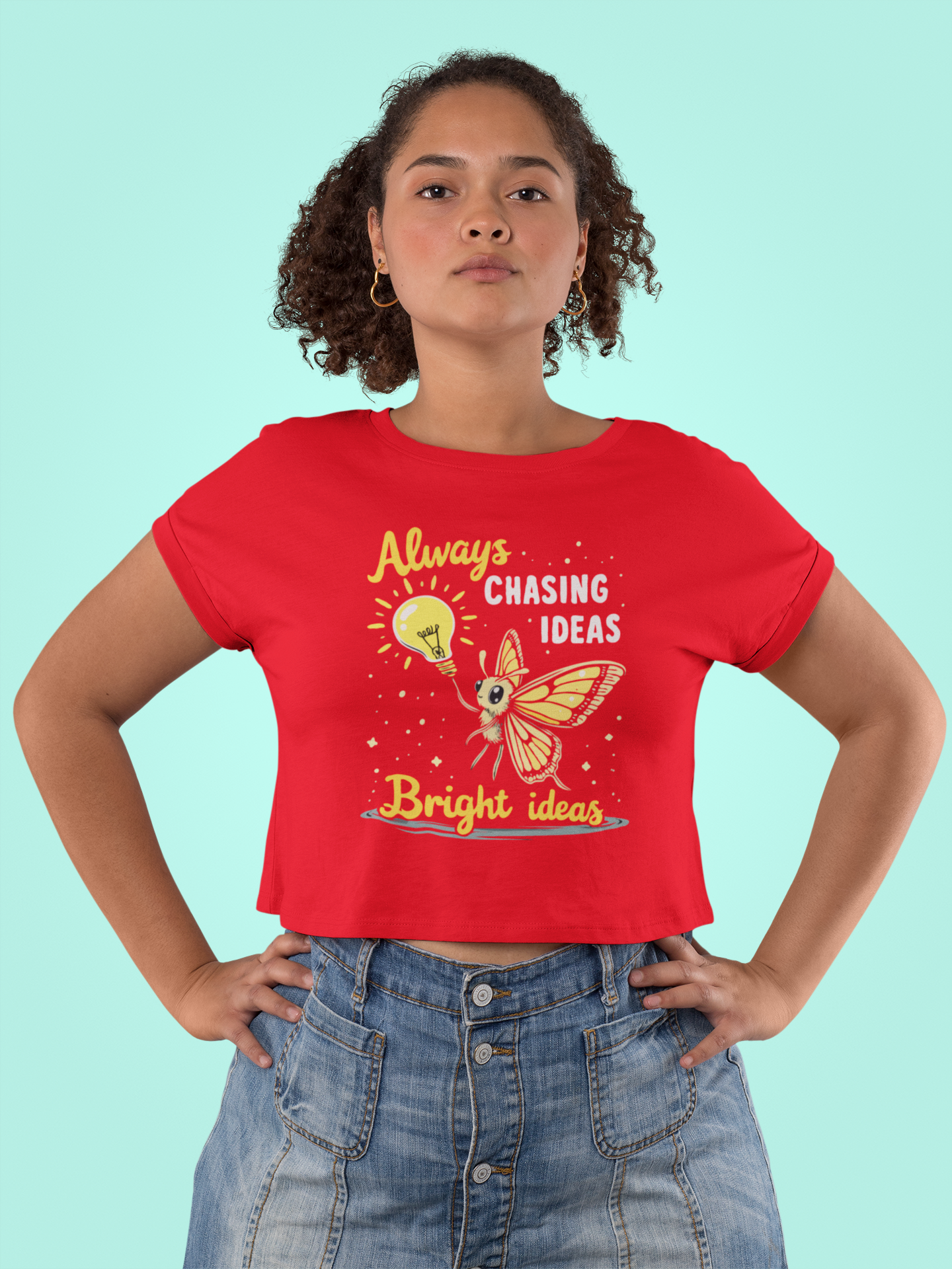 "Always Chasing Bright Ideas" Women's Crop Top