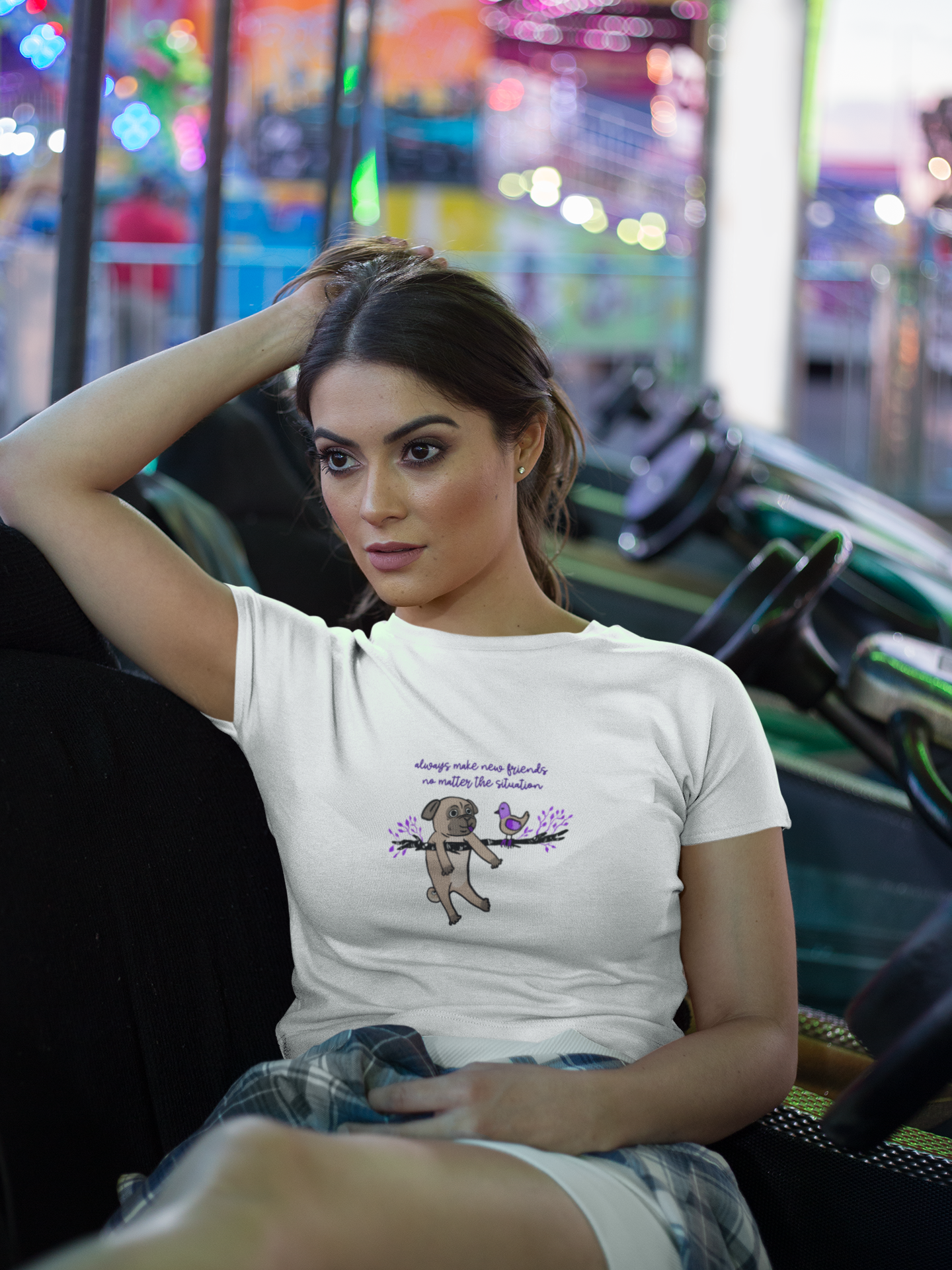 "Always Make New Friends" Women's Crop Top T-shirt
