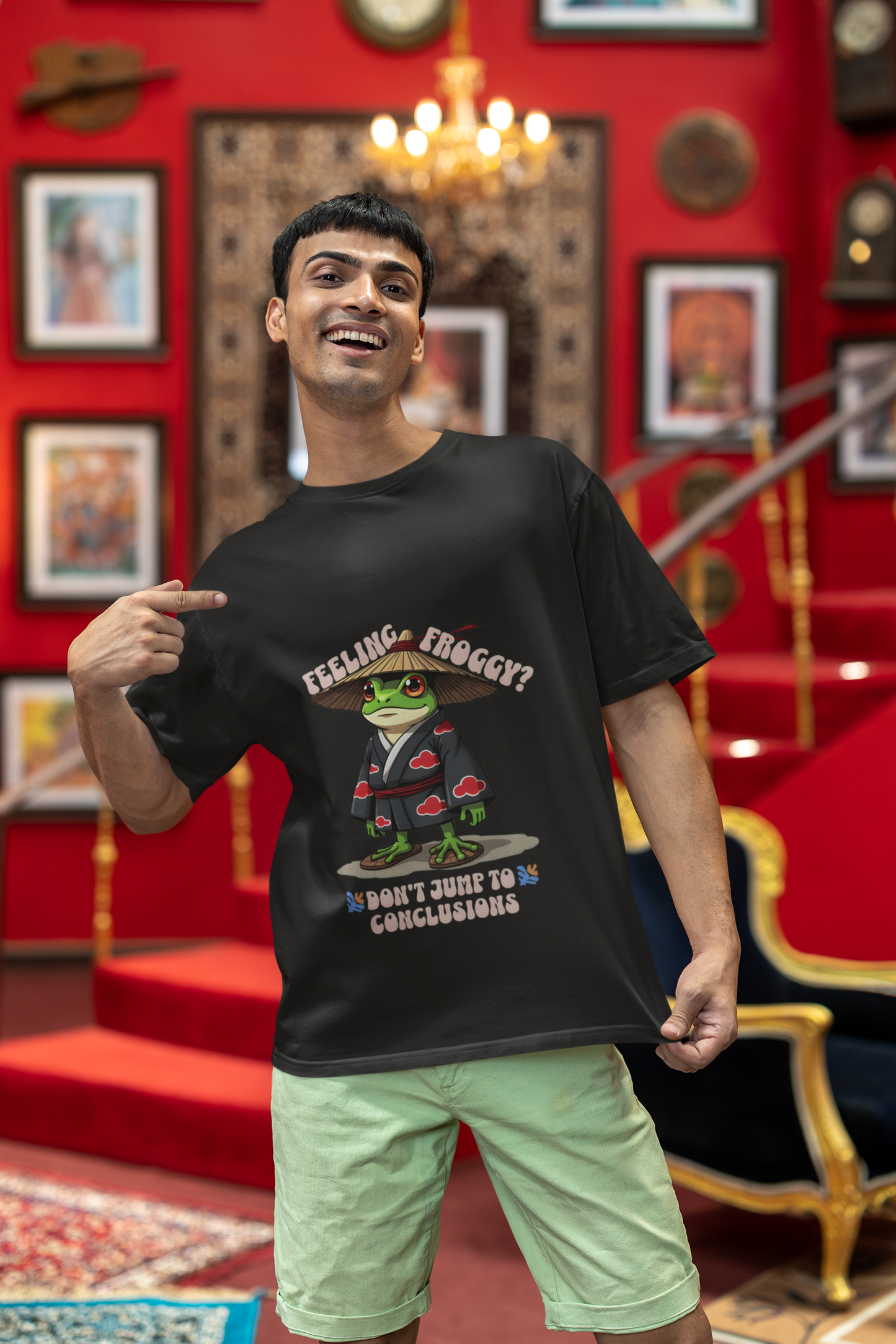 "Feeling Froggy?" Samurai Frog Men T-Shirt