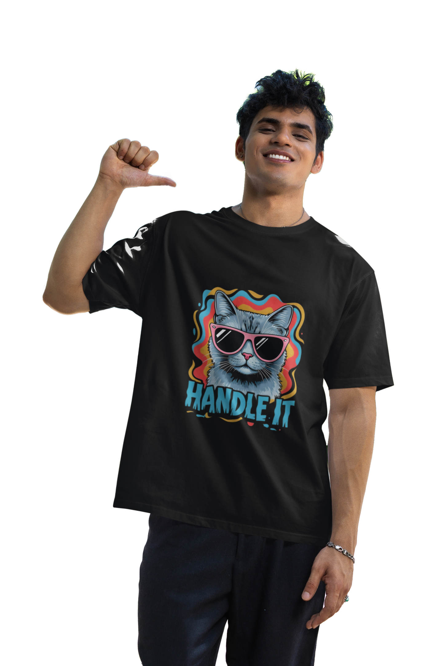 "Handle It" Cool Cat Men T-Shirt