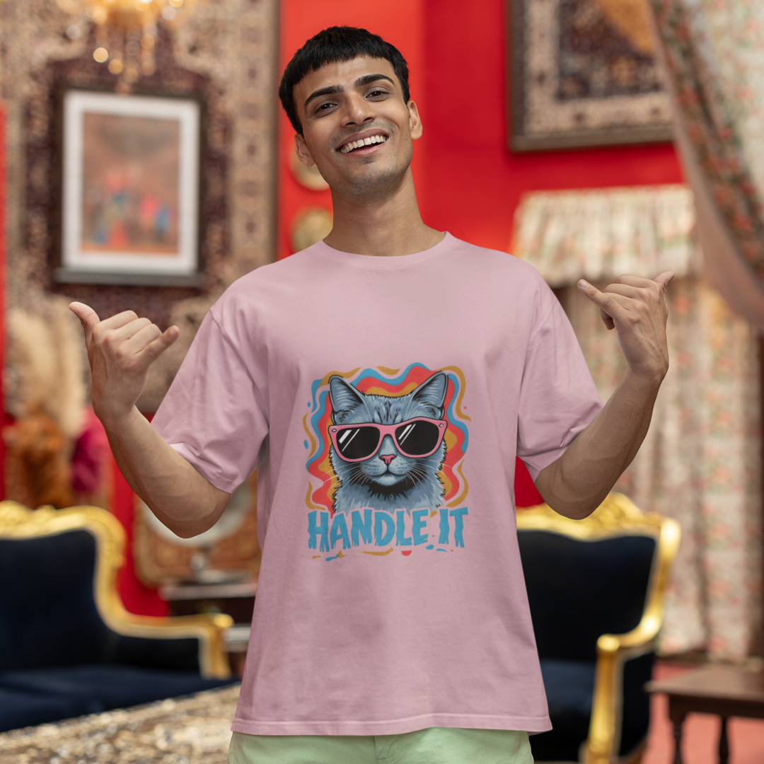"Handle It" Cool Cat Men T-Shirt