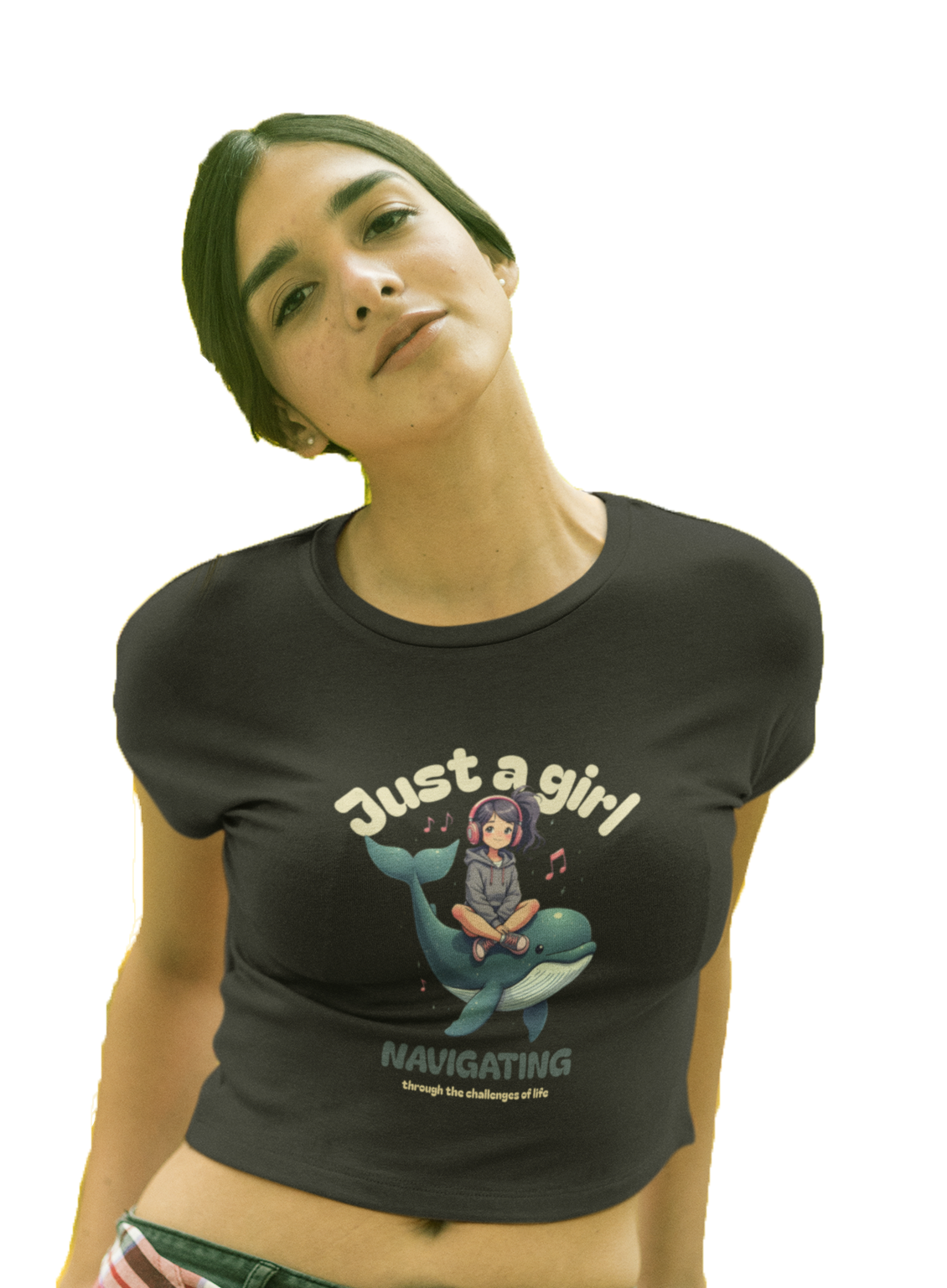 "Just A Girl Navigating Through Challenges Of Life" Women's Crop Top
