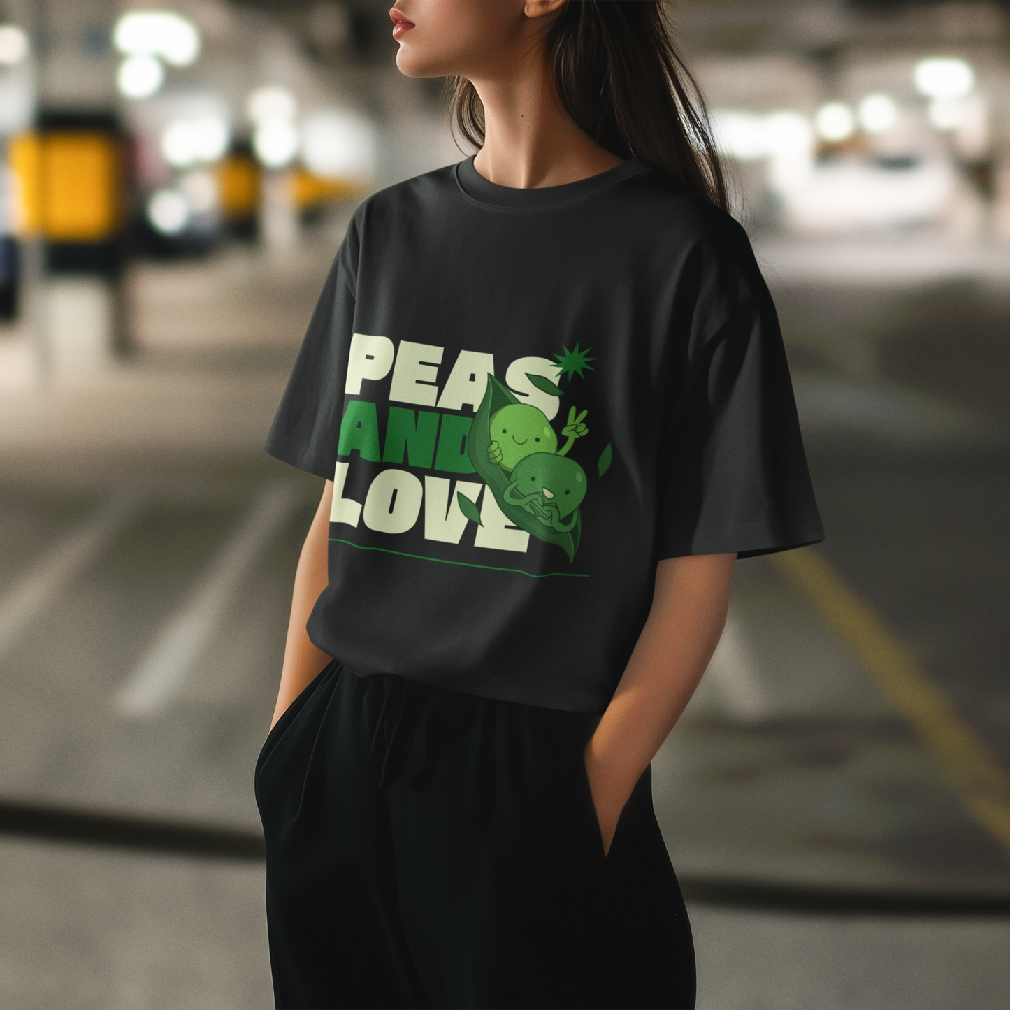 "Peas and Love" Graphic Women T-Shirt