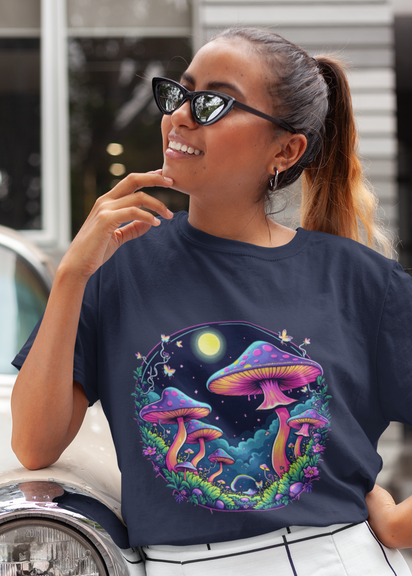 "Moonlit Psychedelia" Women Oversized T-Shirt