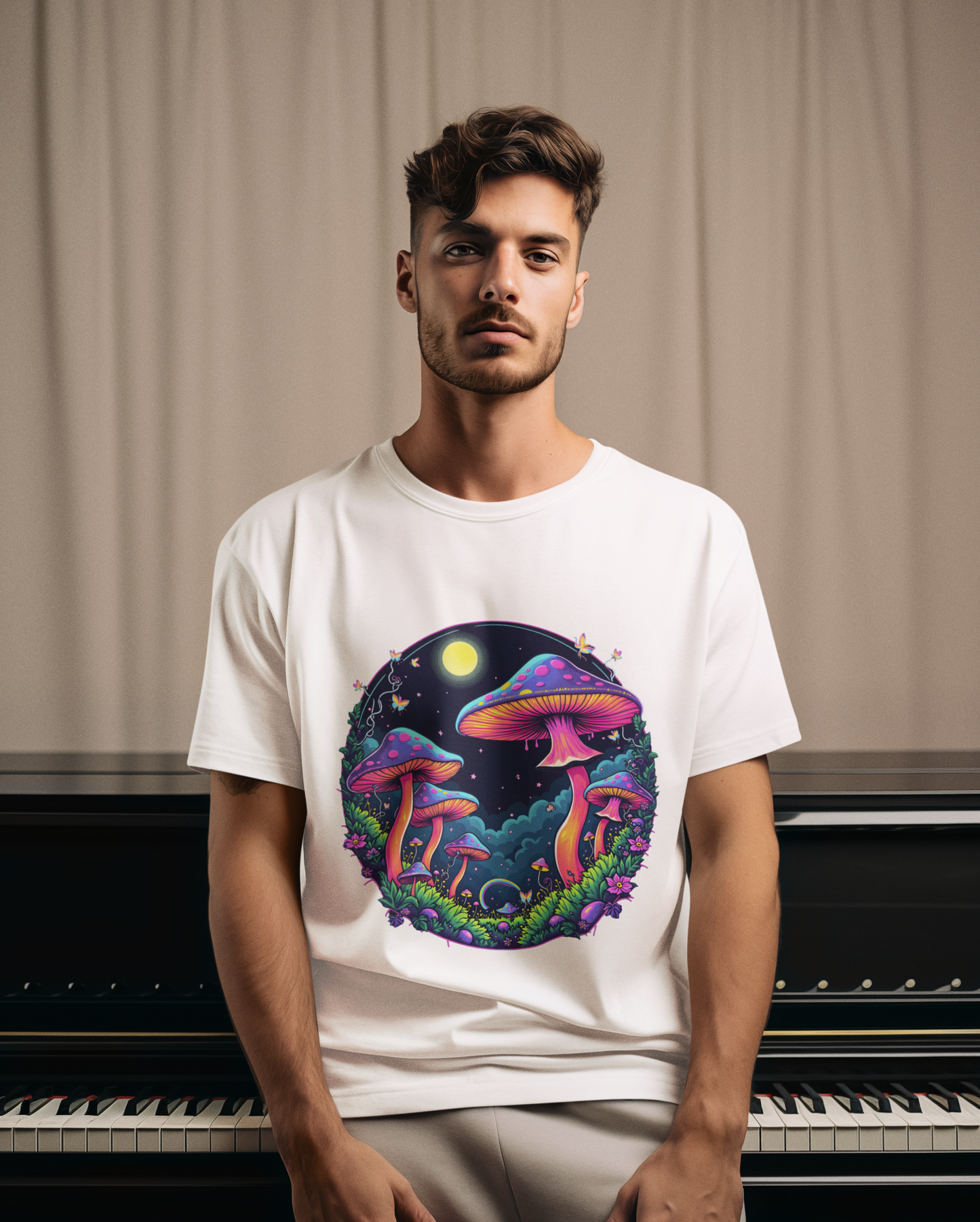 "Moonlit Psychedelia" Men Oversized T-Shirt