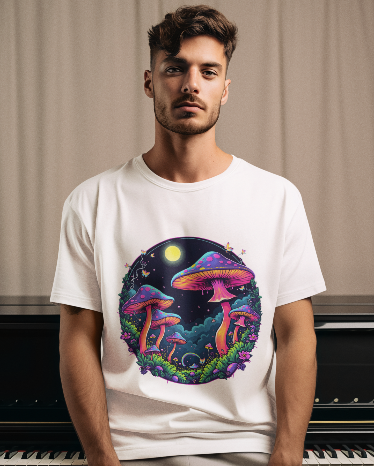 "Moonlit Psychedelia" Men Oversized T-Shirt