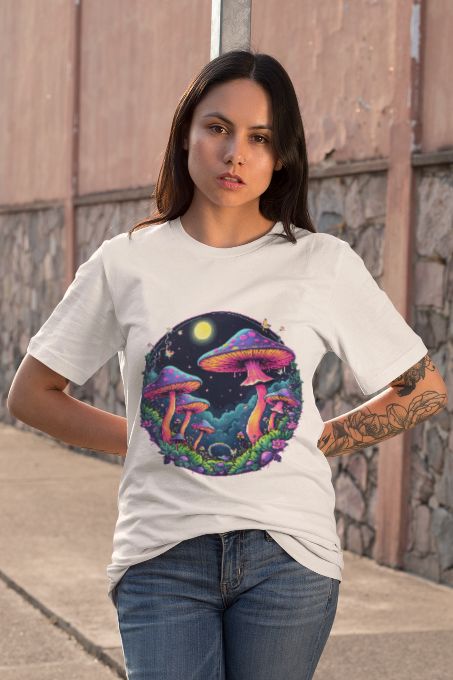 "Moonlit Psychedelia" Women Oversized T-Shirt