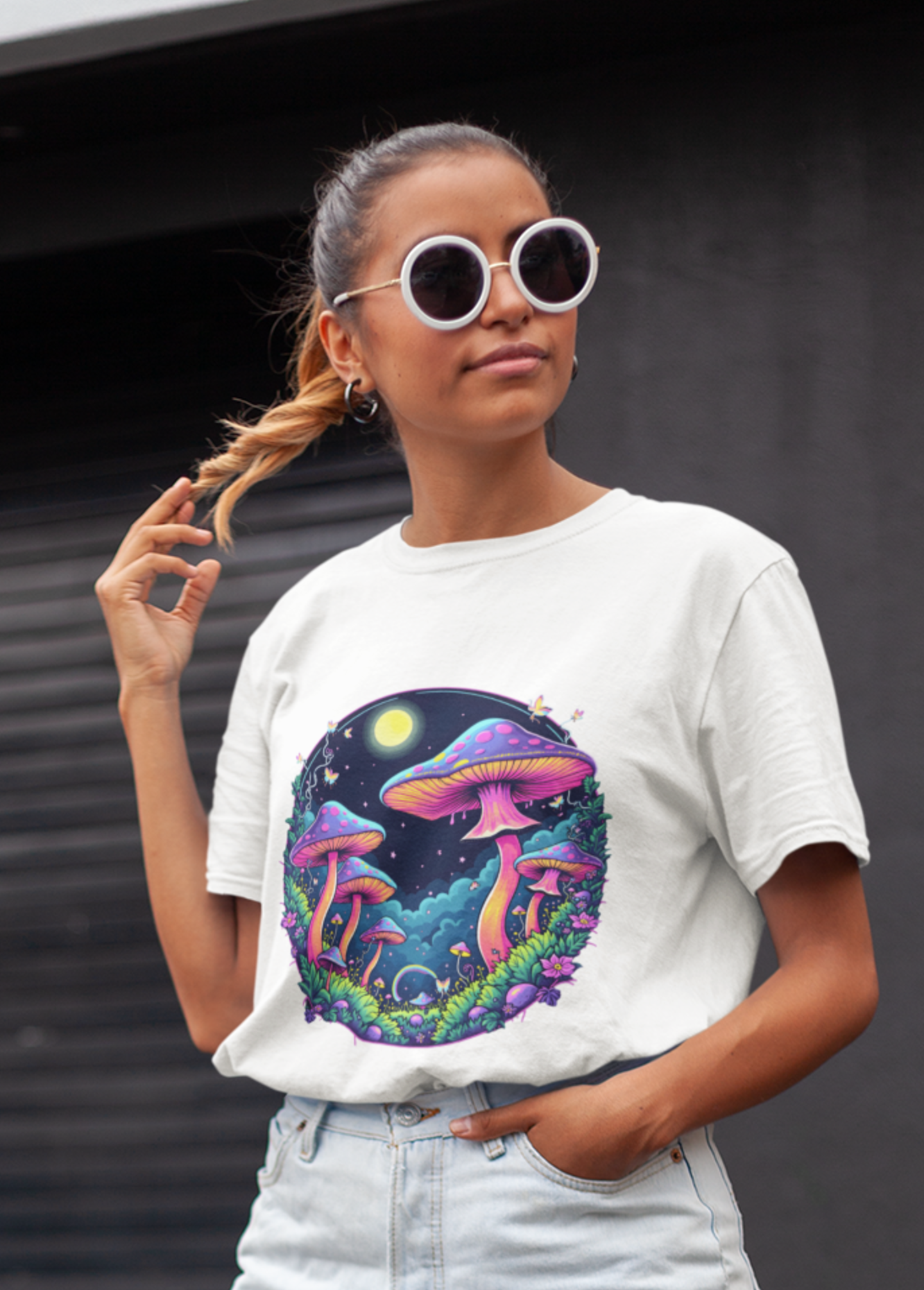 "Moonlit Psychedelia" Women Oversized T-Shirt