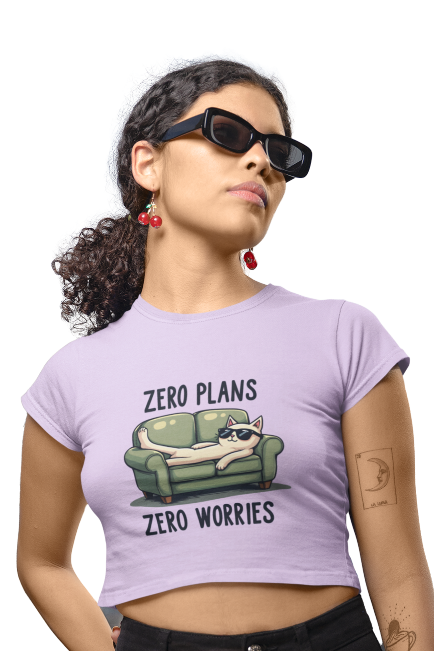 "Zero Plans, Zero Worries" Women's Crop Top