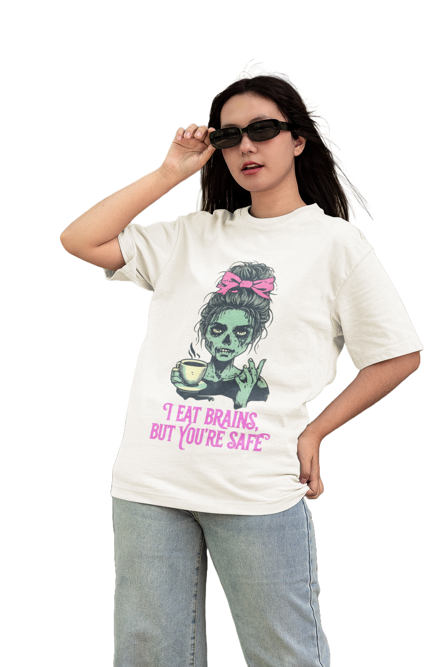"I Eat Brains But You're Safe" Zombie Women T-shirt