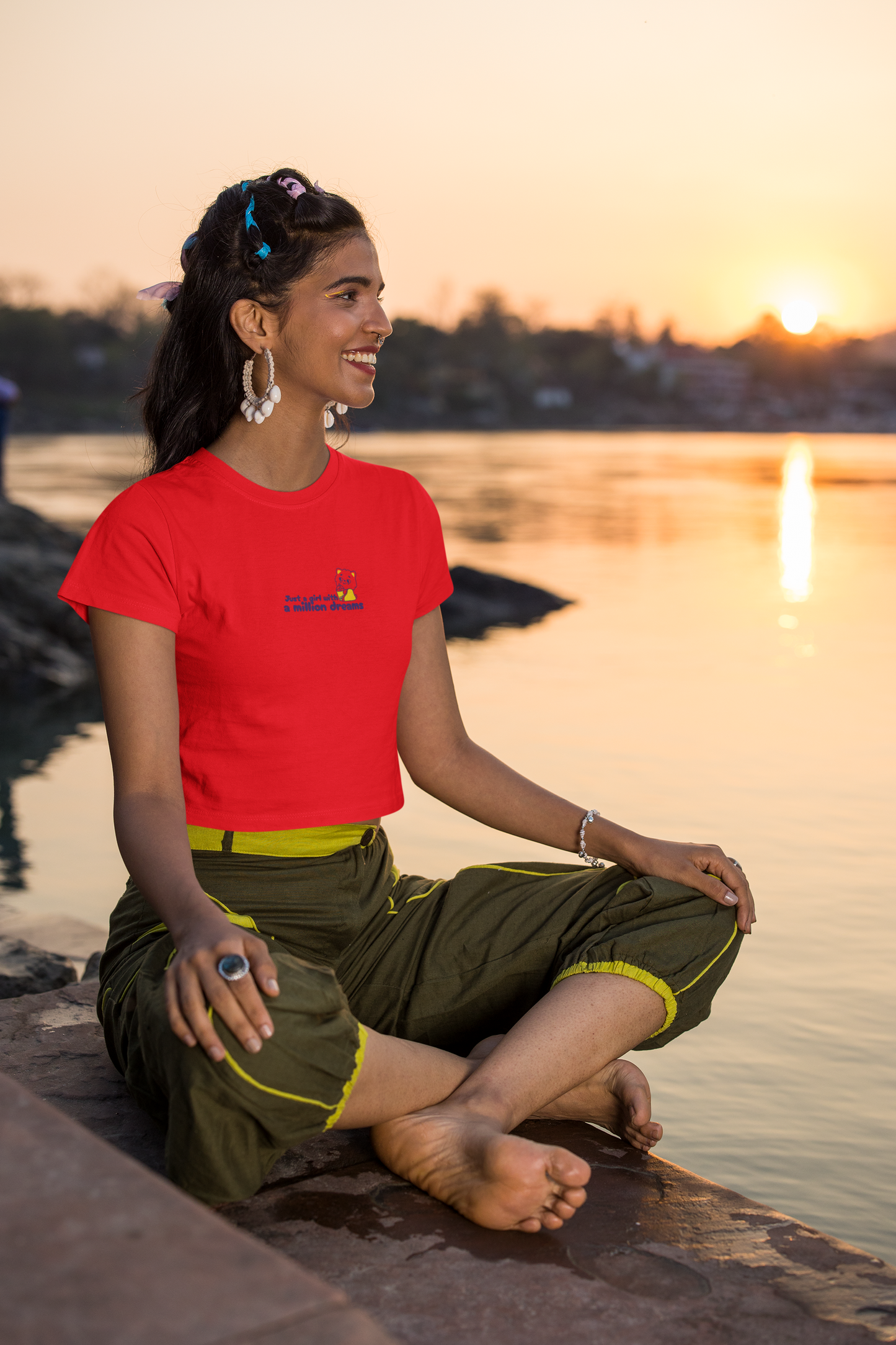 "Just A Girl With Million Dreams" Women's Crop Top