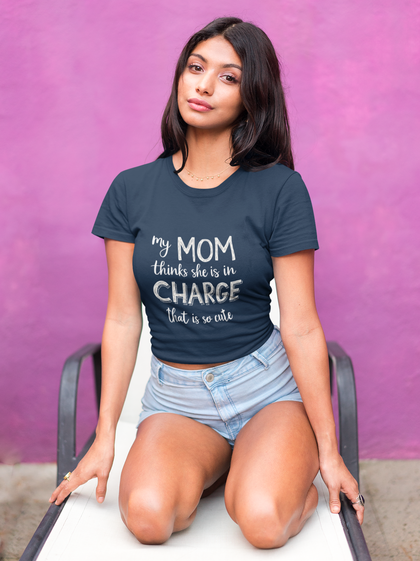 "My Mom Thinks She's In Charge" Women's Crop Top